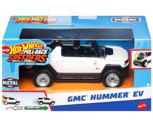 Hot Wheels - Pull-Back Speeders - Autko z napędem - GMC Hummer EV biały - HPT04 HPR86