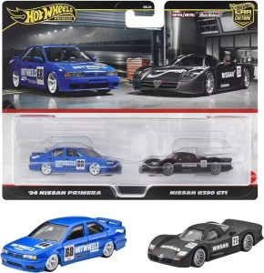 Hot Wheels Premium - Car Culture - Zestaw pojazdów '94 Nissan Primera + Nissan R390 GT1 - HBL96 HRR74