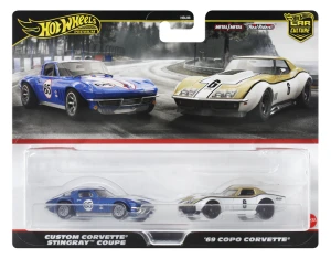 Hot Wheels Premium - Car Culture - 2-pak pojazdów '69 Copo Corvette + Custom Corvette Stingray Coupe - HBL96 HRR80