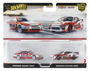 Hot Wheels Premium - Car Culture - 2-pak pojazdów Nissan 240SX (S14) + Nissan Silvia - HBL96 HRR84