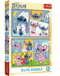 Stitch - Puzzle Trefl 2 x 70 el. Ze Stitchem nie ma nudy - 44448