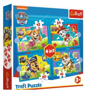 Trefl - Puzzle - Psi Patrol - 4w1 Biegnące pieski - 34628 