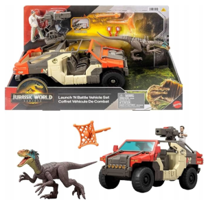 Jurassic World Zestaw: Samochód i Figurki Wystrzel i Walcz - JGB59