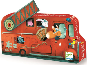 DJECO 07269 - Puzzle w pudełku 16 elementów - straż pożarna