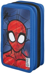 Spiderman- Potrójny piórnik z wyposażeniem - SPCR0421