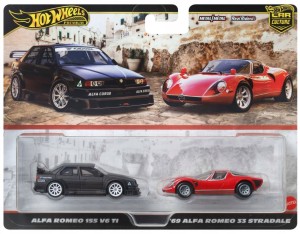 Hot Wheels Premium -  Alfa Romeo 155 V6 TI + '69 Alfa Romeo 33 Stradale HBL96 JBK95