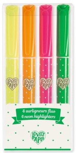 Djeco - 03789 Zestaw 4 fluorescencyjnych zakreślaczy