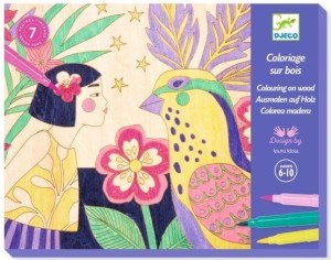 DJECO - 08738 Kolorowanki na drewnie WIOSNA