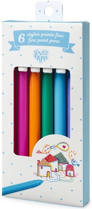 DJECO 6 długopisów żelowych z cienką końcówką 03778