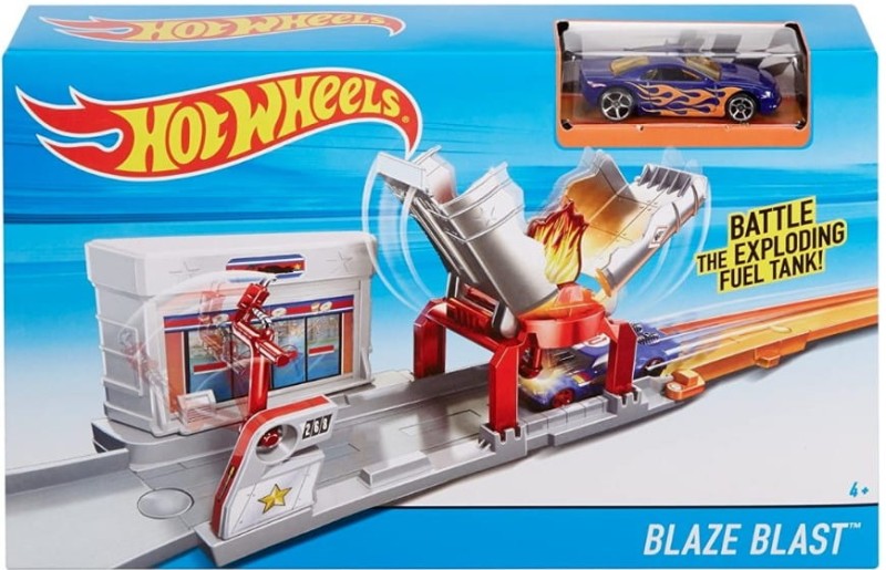Hot Wheels - Zestaw torów - Pożar na stacji benzynowej FJN34 FJN36
