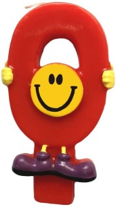 Świeczka urodzinowa - Cyfra 0 buźka emotka 4054