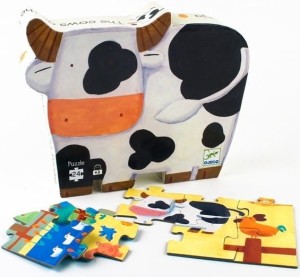 DJECO 07205 Puzzle w pudełku - 24 elementy - Krówka