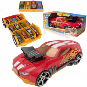 Hot Wheels - Auto i walizka do przechowywania 2w1 HWCC15R