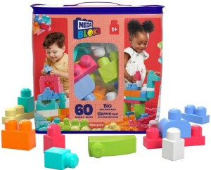 Mega Bloks DCH54 Torba Różowa + Klocki 60 elementów