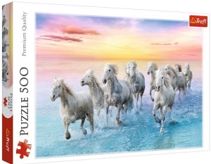 Trefl - Puzzle 500 el. - Białe konie w galopie - 37289