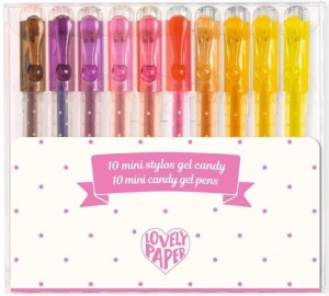DJECO - 03786 Zestaw 10 minidługopisów żel CANDY