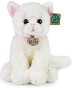 RAPPA 211056 Pluszowy biały kot 25 cm
