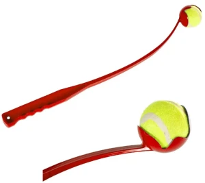 Czerwona wyrzutnia z piłką dla psa do aportowania - 2004121