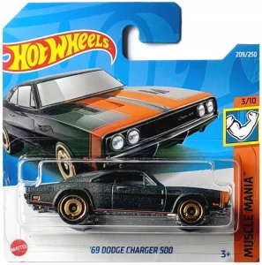 Hot Wheels '69 Dodge Charger 500 szaro - pomarańczowy 5785 HCV71