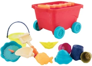 B.TOYS - Czerwony wózek z akcesoriami plażowymi - BX1594