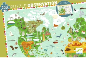 DJECO - Puzzle obserwacyjne 200 elementów - Dookoła świata 07412