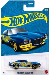 Hot Wheels 58th Anniversary Blue & Gold - '70  Chevy Camaro RS HDH54 JKX83 