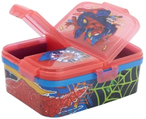 Spiderman - Lunchbox - Śniadaniówka z trzema osobnymi przegródkami 83599