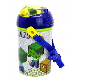 Minecraft Bidon ze słomką i paskiem 450 ml - 40469