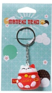 Puckator - Brelok do kluczy  Maneki Neko czerwony KEY255