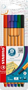 Stabilo - Zestaw 6 cienkopisów 0,4 mm 6132