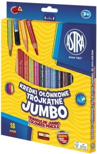 Astra - Kredki ołówkowe trójkątne Jumbo 18 kolorów 2933