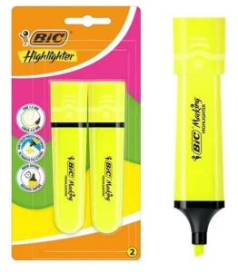BIC 2444 Zestaw zakreślacz żółty neon