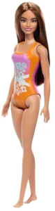 Barbie - Lalka w pomarańczowym stroju kąpielowym DWJ99 HXX50  