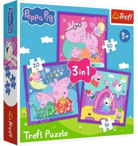 Trefl - Puzzle 3w1 - Zwyczaje świnki Peppy 34893