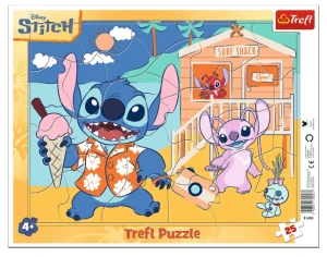 Trefl – Puzzle ramkowe 25 elementów –  Radosny Stitch 31453