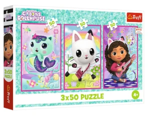 Trefl - Puzzle 3x50 - Poznajcie Gabi i kotki 34876