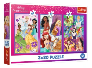 Trefl - Puzzle 3x80 - Księżniczki przyjaciółki 34884