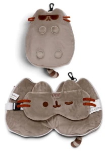 Relaxeazzz - Składana poduszka podróżna z opaską na oczy - Pusheen - CUSH434