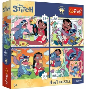 Trefl 34699 Puzzle 4x88el. Kosmiczny Stitch
