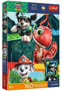 Trefl - Puzzle 160 el. - Dinozaurowa przygoda + plakat 15434