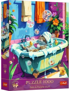 Trefl 12141 Puzzle Pets & People Stuff 1000 el. Miau, Relaks, Powtórz