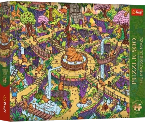 Trefl 37631 Puzzle 500 el. The Impossible Maze: Zabawne kapibary