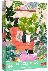 Trefl 10892 Puzzle 1000 el. The Art of Colour: Koty Nie ma to jak w domu