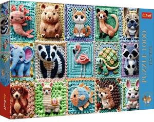 Trefl 12093 Puzzle 1000 el. Tea Time: Szydełkowe zwierzątka