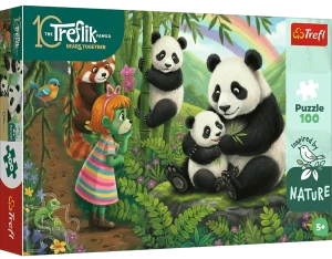 Trefl 16595 Puzzle 100 el. Rodzina Treflików Inspired By Nature: Pandy