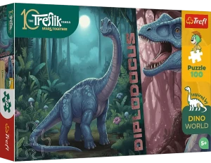 Trefl 16579 Puzzle 100 el. Rodzina Treflików Inspired By Dino World Dinozaur Diplodocus