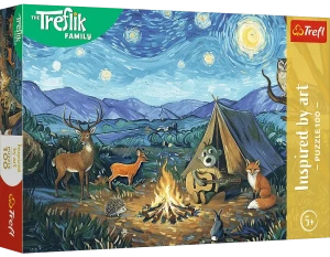 Trefl 16564 Puzzle 100 el. Rodzina Treflików Inspired By Art: Przy ognisku