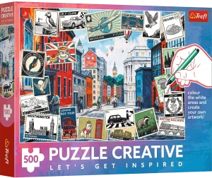 Trefl 37563 Puzzle 500 el. Creative pokoloruj: Pozdrowienia z Londynu