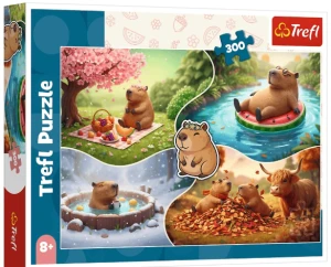 Trefl - Puzzle 300 el - Cztery pory roku z kapibarą 23052