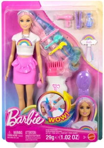 Barbie - Lalka Barbie tęczowe brokatowe włosy JJP07